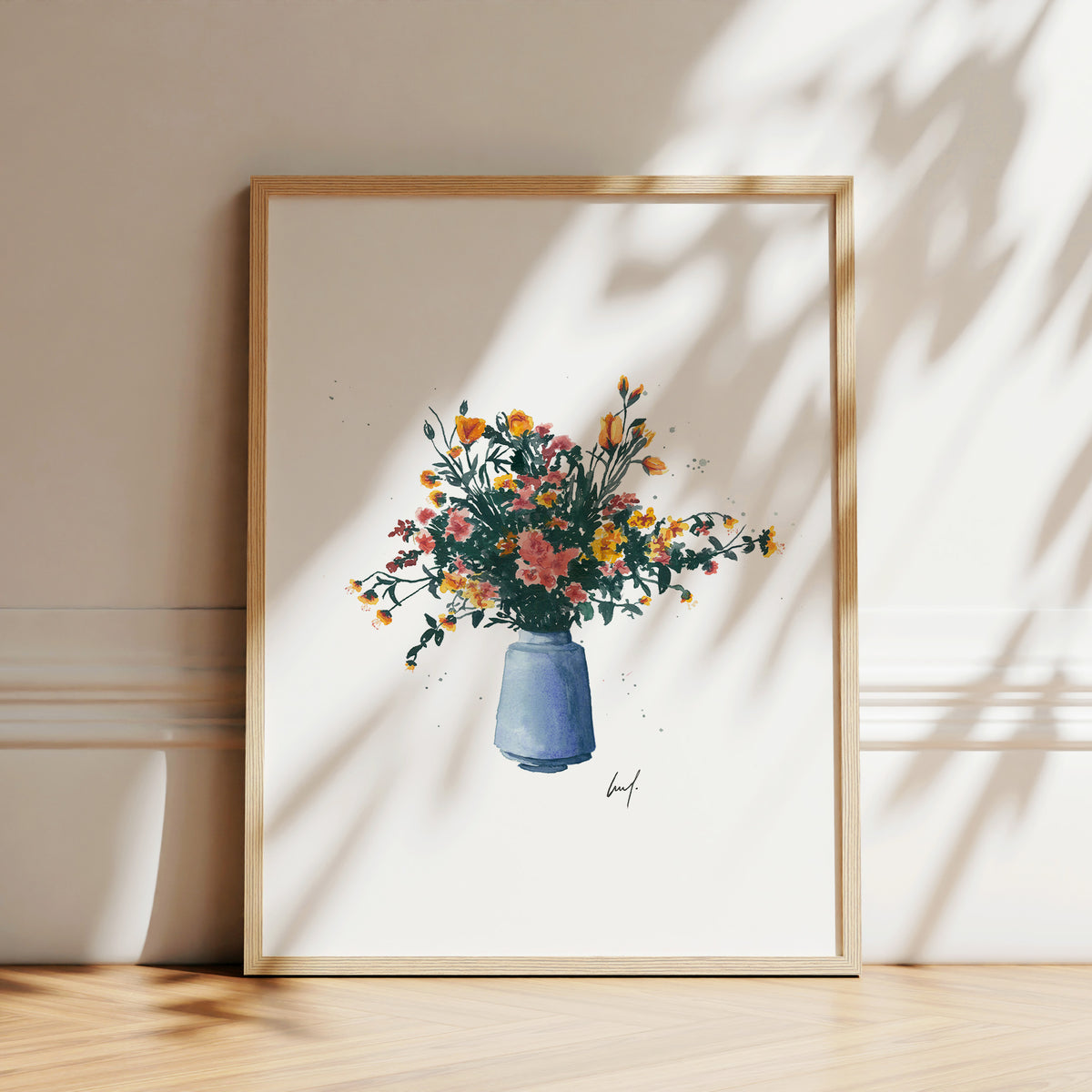 Kunstdruck - Blue Flower Vase
