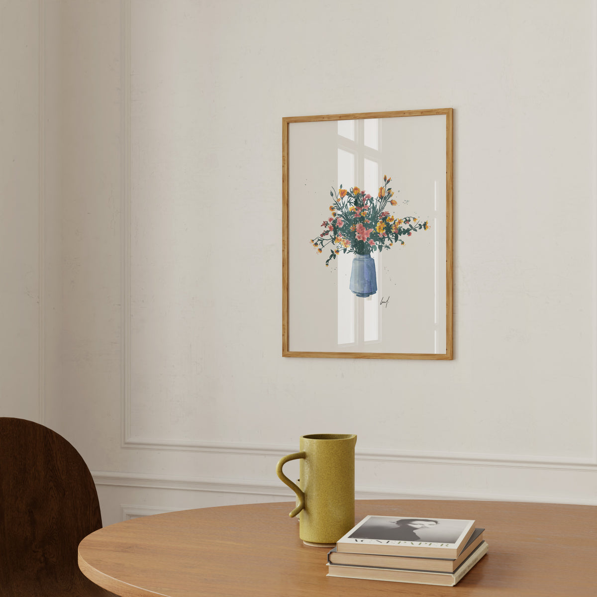 Kunstdruck - Blue Flower Vase