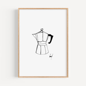 Kunstdruck - Art Line | B/W Espresso Maker