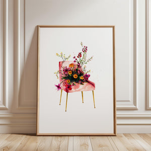 Kunstdruck - Flower chair
