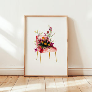 Kunstdruck - Flower chair