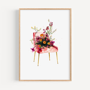 Kunstdruck - Flower chair