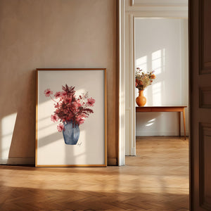 Kunstdruck - Red Autumn Flowers