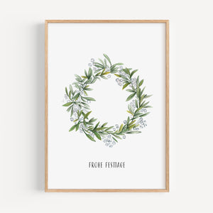 Kunstdruck - Weihnachtskranz