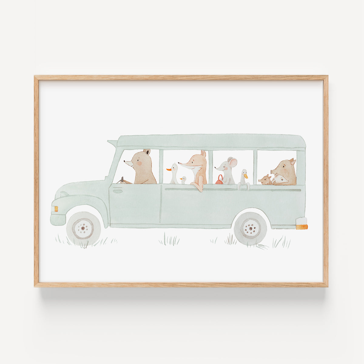 Art print - Animals | Bus ride