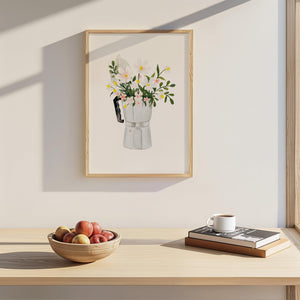 Kunstdruck - White Espresso Bouquet