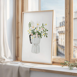 Kunstdruck - White Espresso Bouquet