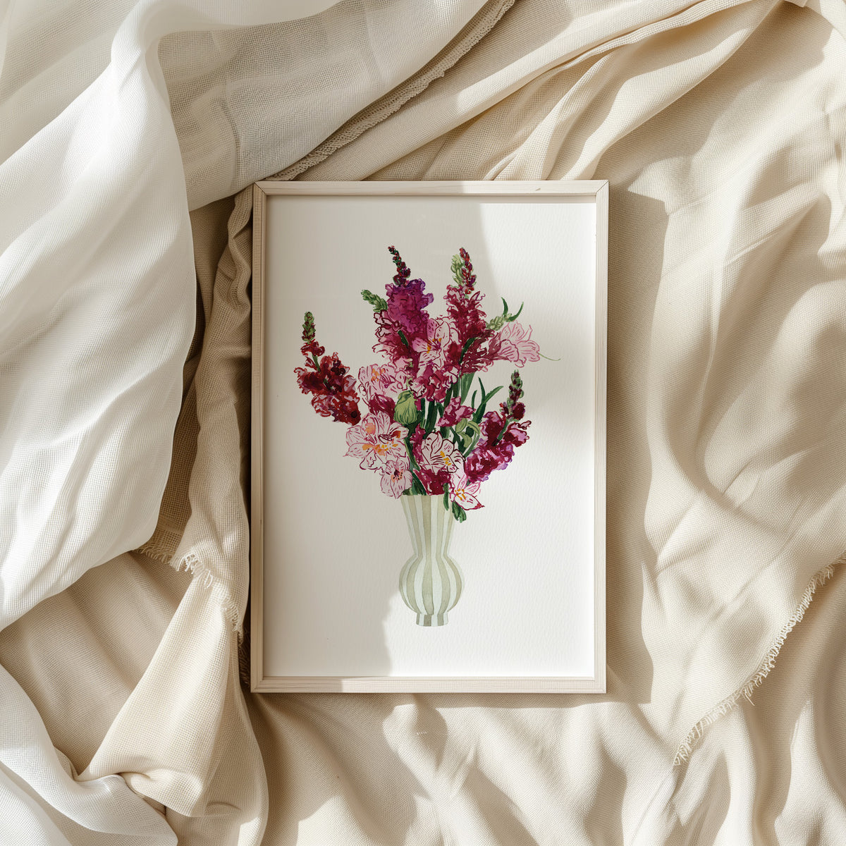 Art print - Pink flower bouquet