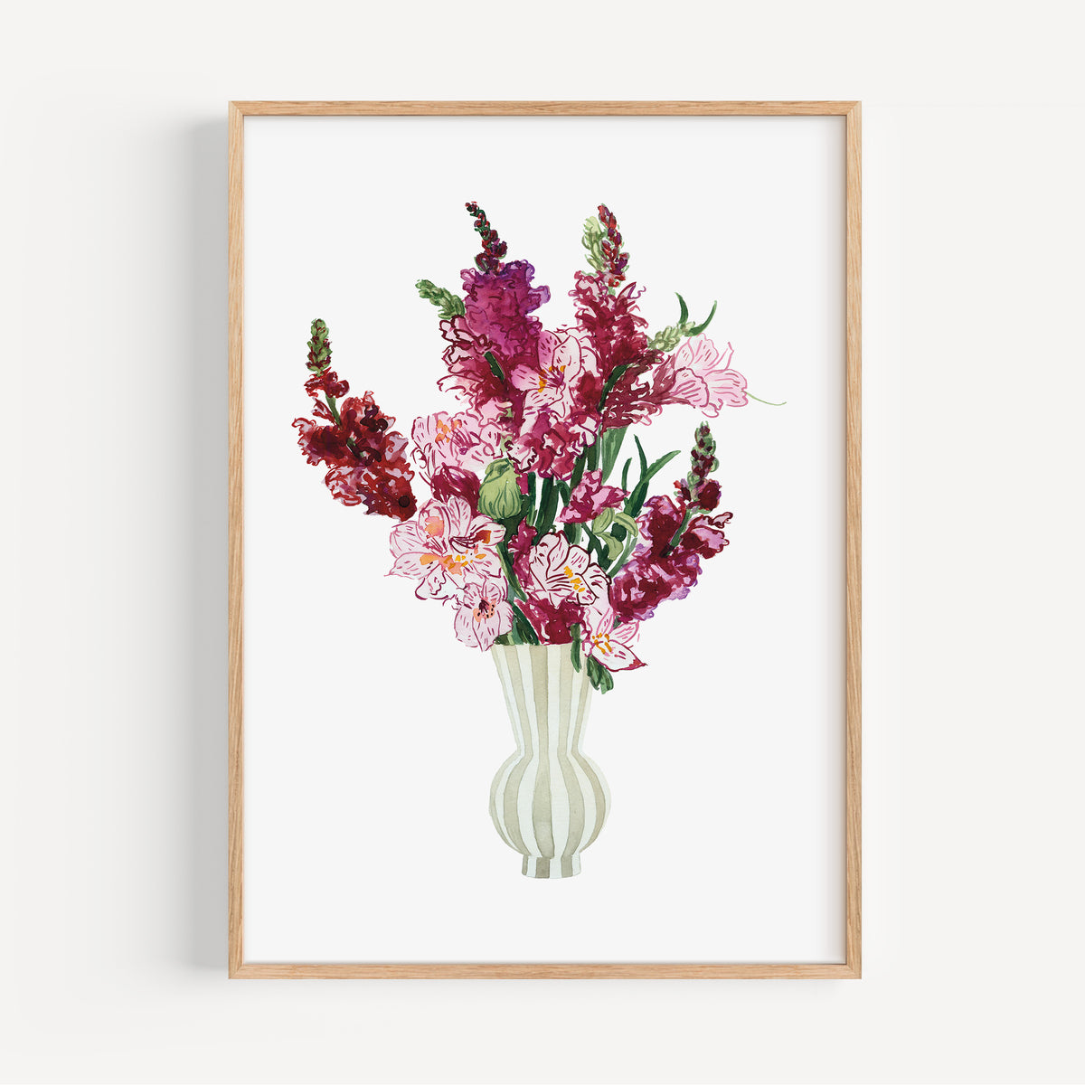 Art print - Pink flower bouquet