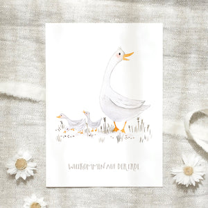 Postkarte · Willkommen auf der Erde | Gans