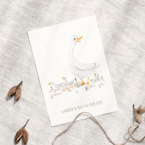 Postkarte · Willkommen auf der Erde | Gans