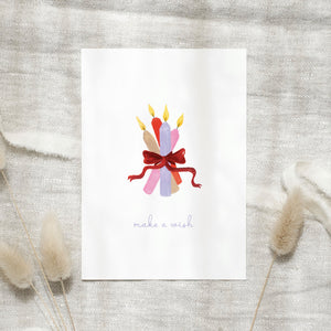 Postkarte · Geburtstagskerzen | Make a wish
