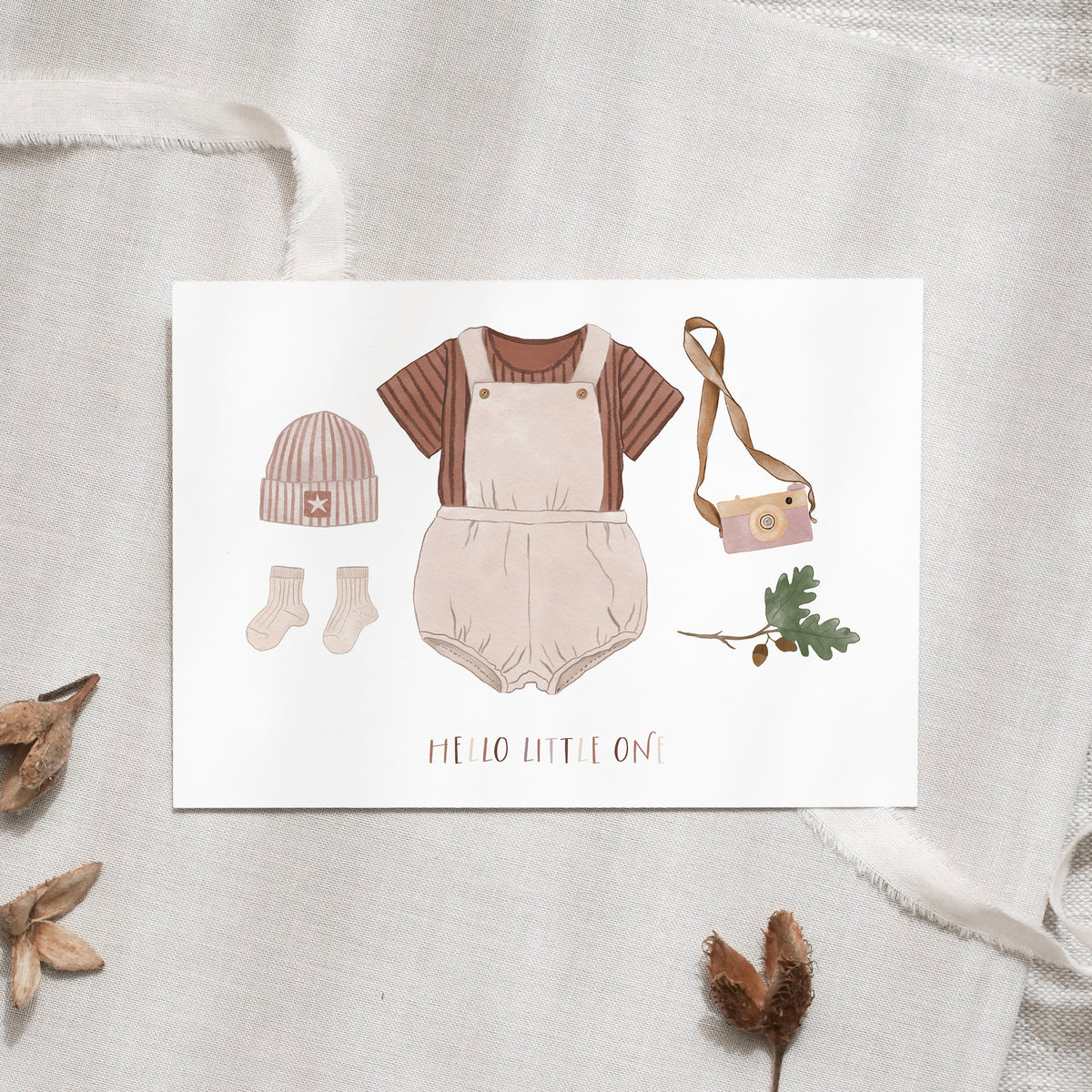 Postcard - Baby dress | brown