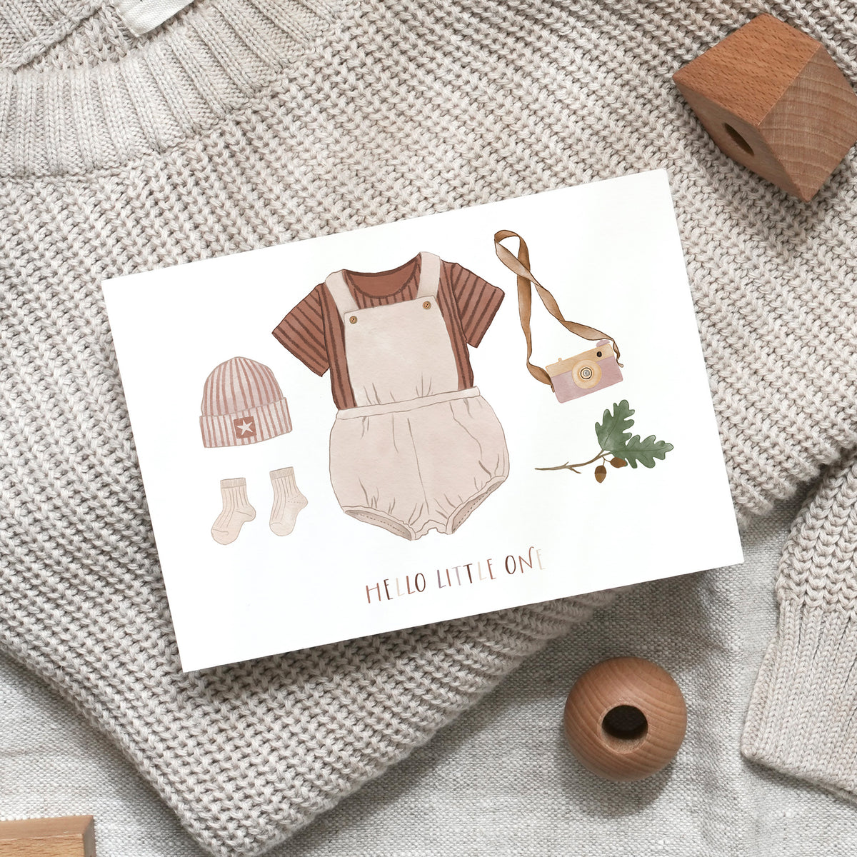 Postcard - Baby dress | brown