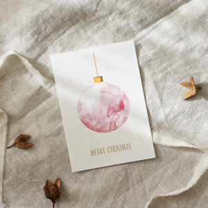 Postcard - Rose Christmas Bauble
