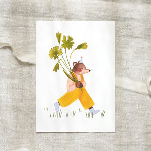 Postkarte · Bär mit Klee