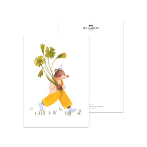 Postkarte · Bär mit Klee