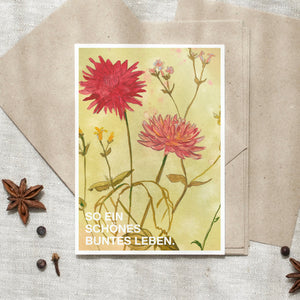 Postkarte · Wildflowers | Schönes buntes Leben