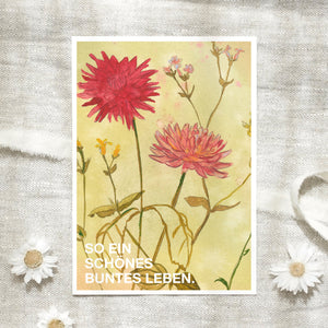 Postkarte · Wildflowers | Schönes buntes Leben