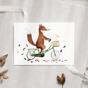 Postkarte - Fuchs & Gans