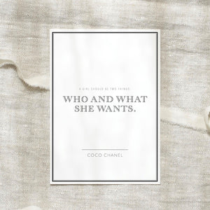 Postkarte - What she wants