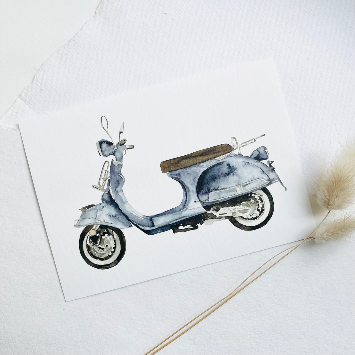 Postkarte - Blue scooter