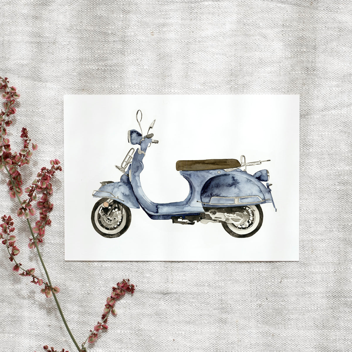 Postcard - Blue scooter