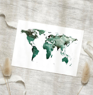 Postcard - World Map | Green