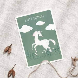 Postkarte - Happy Birthday | Unicorn