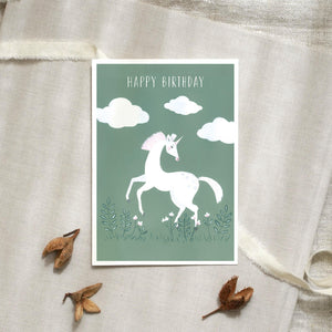 Postkarte - Happy Birthday | Unicorn