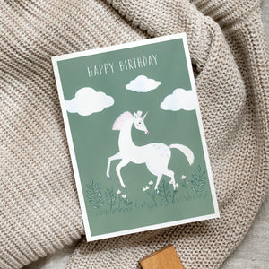 Postkarte - Happy Birthday | Unicorn