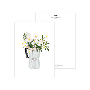 Postkarte - White Espresso bouquet