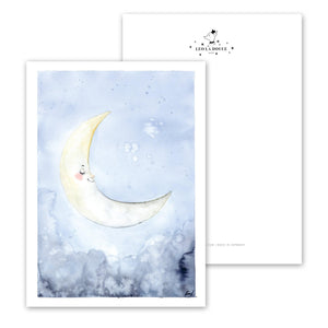 Postcard - Sleepy Moon