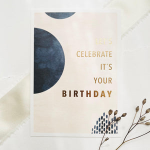 Postkarte - Let's celebrate (Goldfoil)