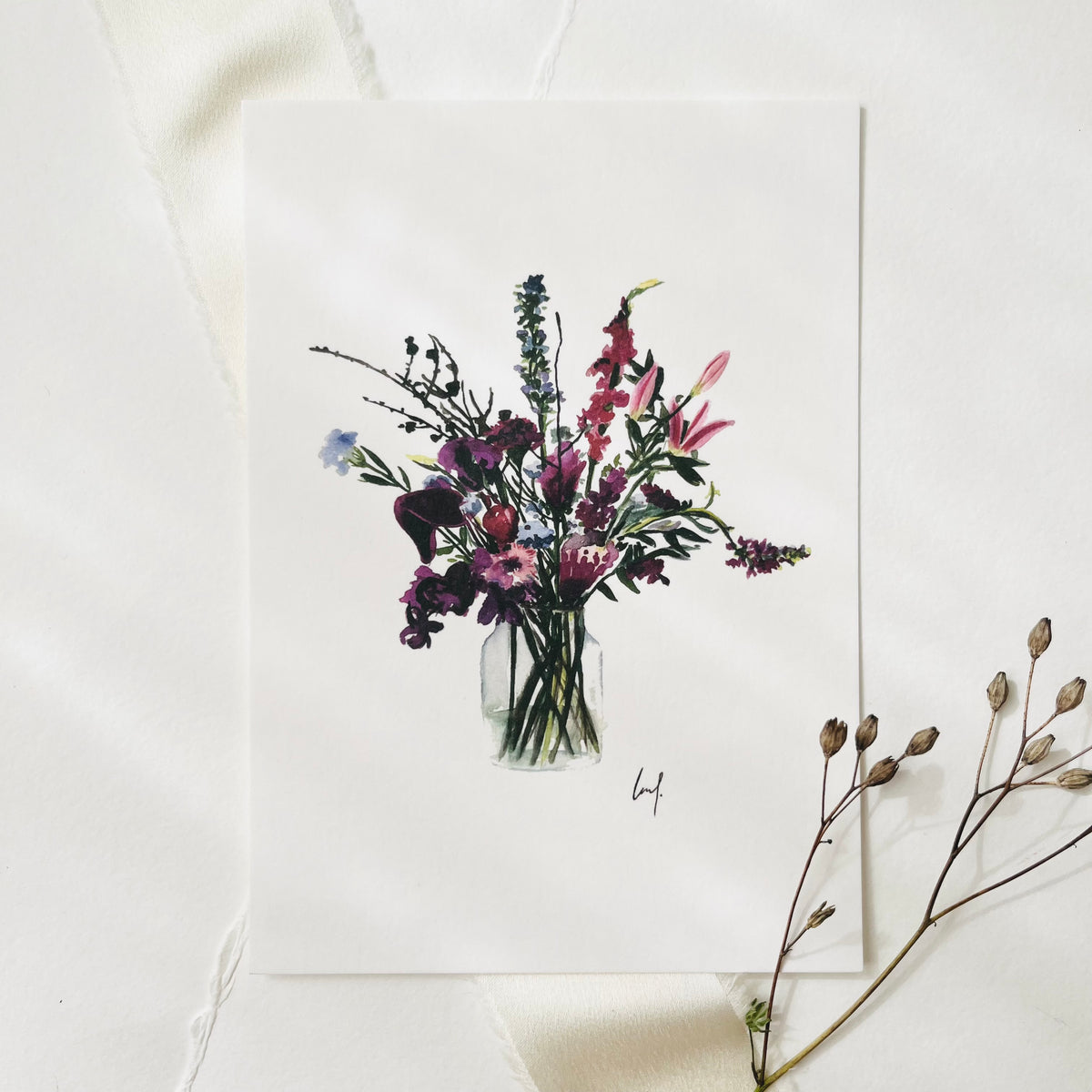 Postcard - Violet Flowers