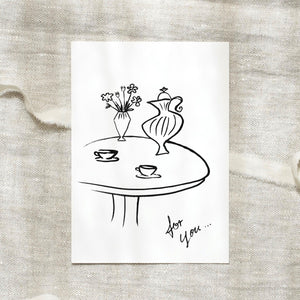 Postkarte -  B/W Coffeetable