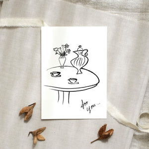 Postkarte -  B/W Coffeetable