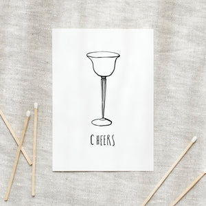 Postcard - B/W Cheers