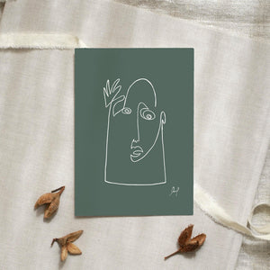 Postkarte -  Hello · Dark Green