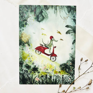 Postkarte - Crocodile Racer