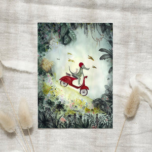 Postkarte - Crocodile Racer