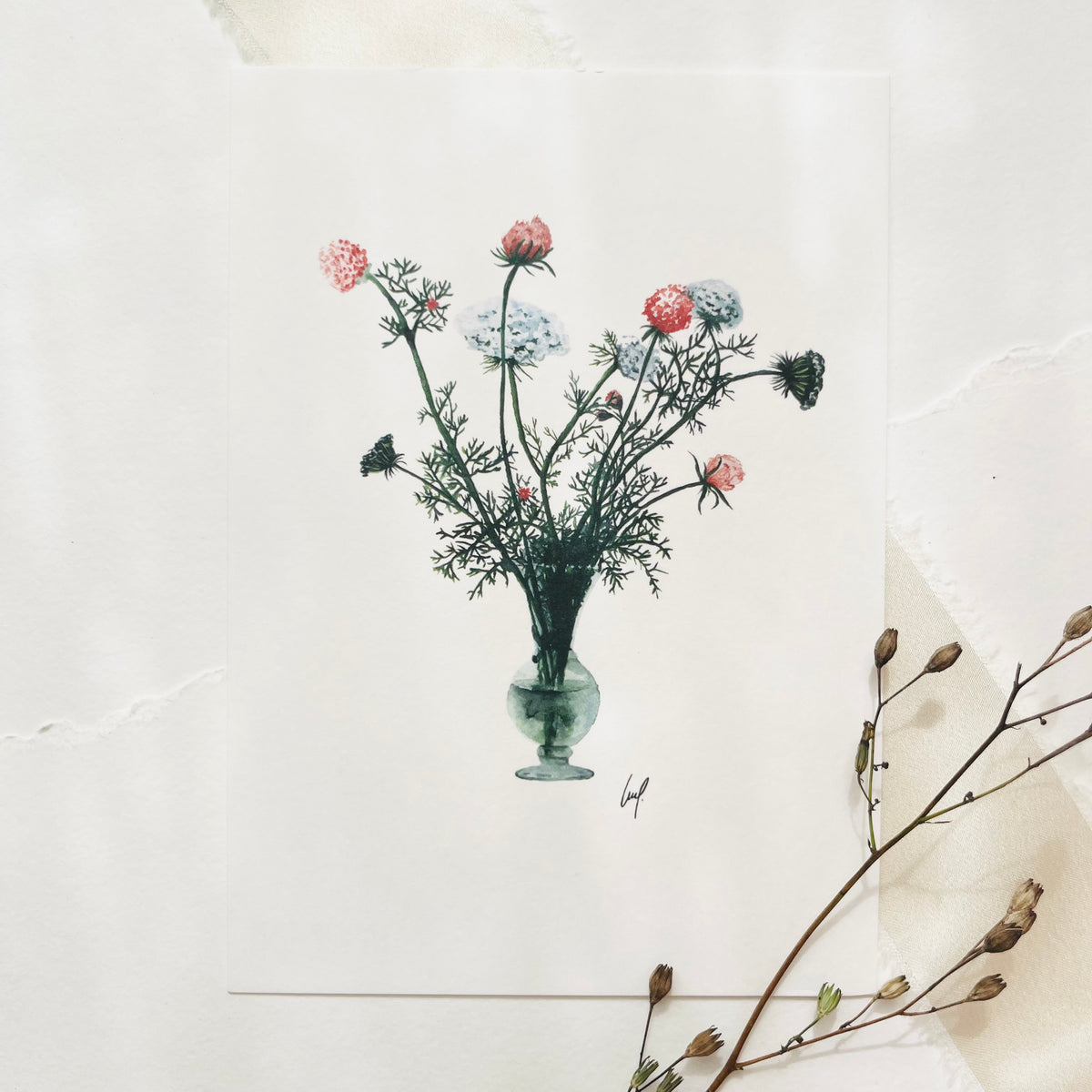 Postcard - Delicate Flowers