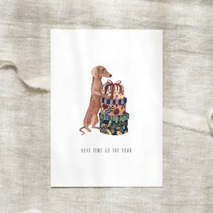 Postkarte · Best time of the year | Dackel