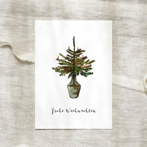 Postkarte · Weihnachtsbaum in Vase