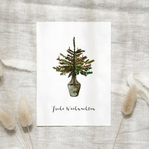 Postkarte · Weihnachtsbaum in Vase