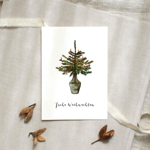 Postkarte · Weihnachtsbaum in Vase