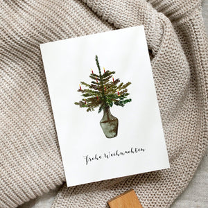 Postkarte · Weihnachtsbaum in Vase