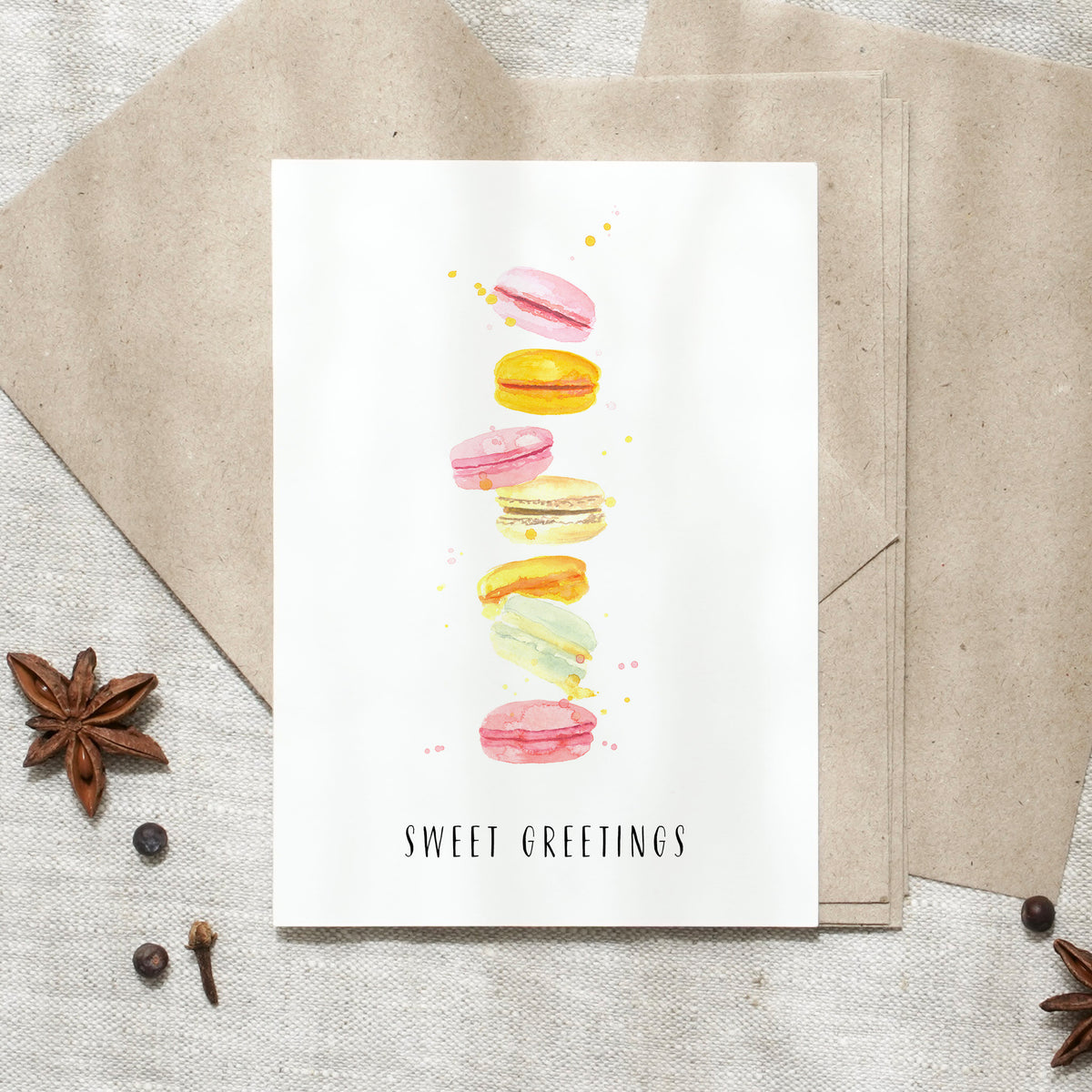 Postkarte · Macarons