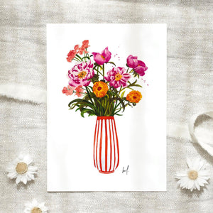 Postkarte - Pink Peonies