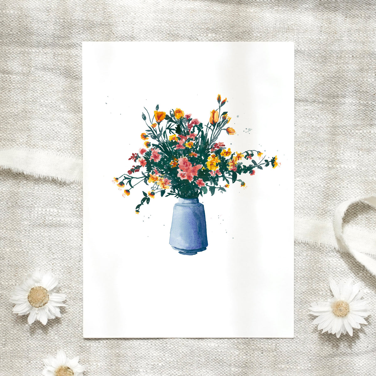 Postkarte · Blue Flower Vase